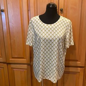 Escada Margaretha Ley Silk Elephant and Chain Link Pattern Top US Conversion 10